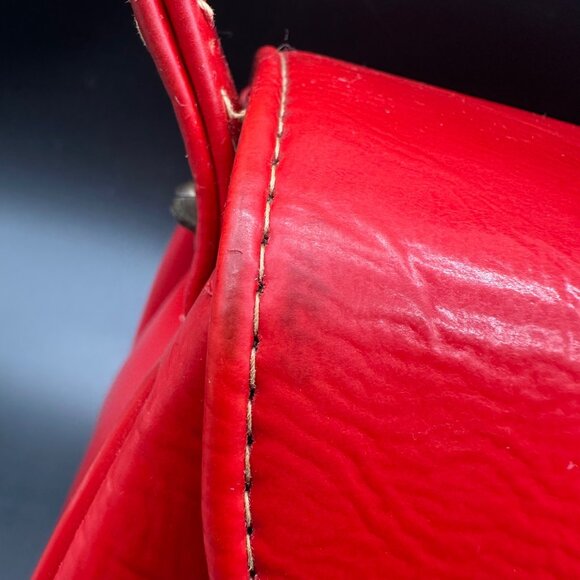 Vintage Purse 1950s Red Vinyl Handbag Mid Century Retro Fashion Accessory As Is - Picture 14 of 15